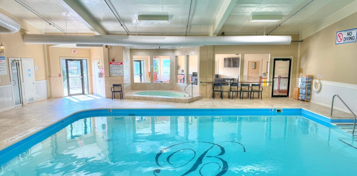The indoor pool at The Club at Berlin Resort, included with a Tiny Stays Berlin stay